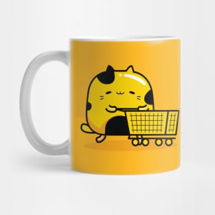 yellow cat shopper profession Mug